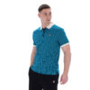 Fila Classic Vintage Striped Regular Fit Short Sleeve Polo - Deep Lagoon/Gardenia/Black