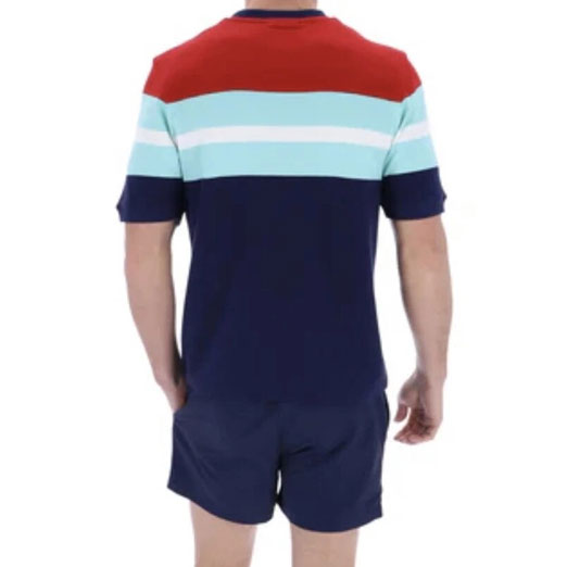 Fila Colour Block Regular Fit Short Sleeve T-Shirt - Navy/Equestrial/Red