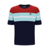 Fila Colour Block Regular Fit Short Sleeve T-Shirt - Navy/Equestrial/Red