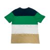 Fila Cut & Sew Stipe Regular Fit Short Sleeve T-Shirt - Navy/Jelly Bean/ White/Boulder
