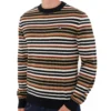 Fila Elias Knitted Stripe Crew With Bambo Badge - Black / Gardenia / Burnt Orche / Chincilla