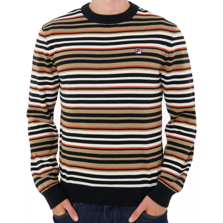 Fila BB1 Classic Vintage Striped Polo - Sun Dried Tomato / Black / White (Copy)