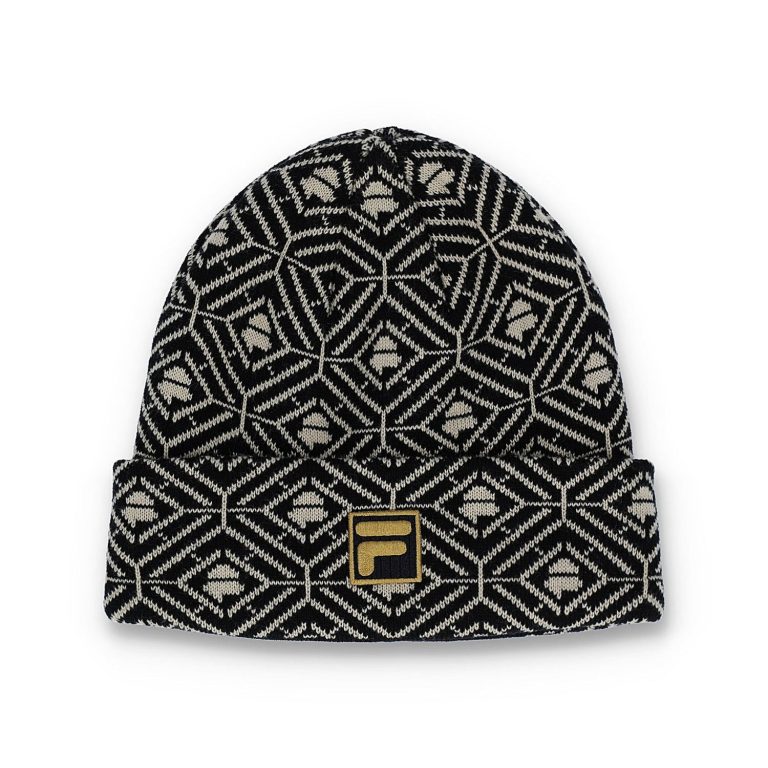 Fila F Box Knitted Monogram Beanie - Black