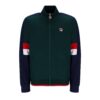 Fila Fischer Regular Fit Full Zip Long Sleeve Track Top - Botanic Green/Navy/Red