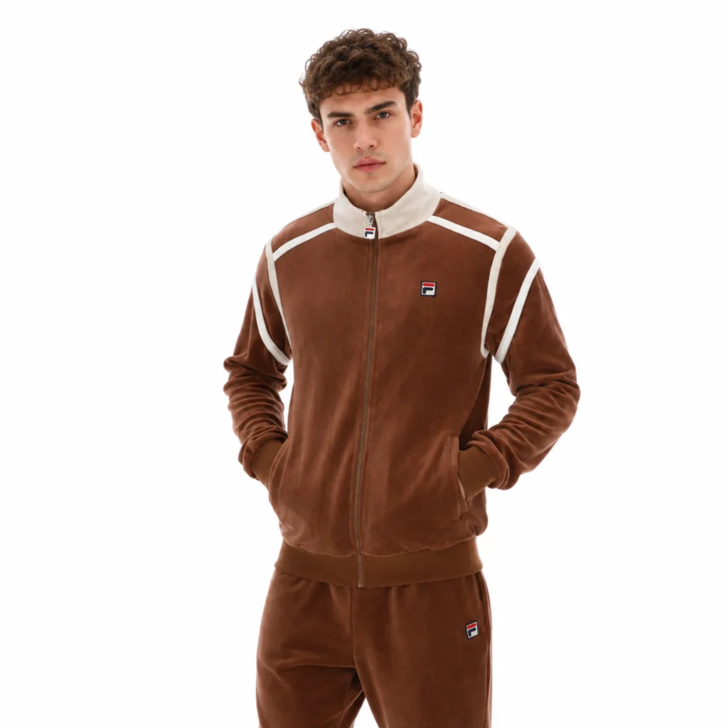 Fila Gabriele Contrast Panel Track Top - Cappucino / Gardenia White