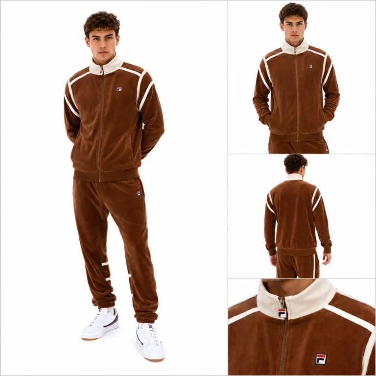 Fila Gabriele Contrast Panel Track Top - Cappucino / Gardenia White