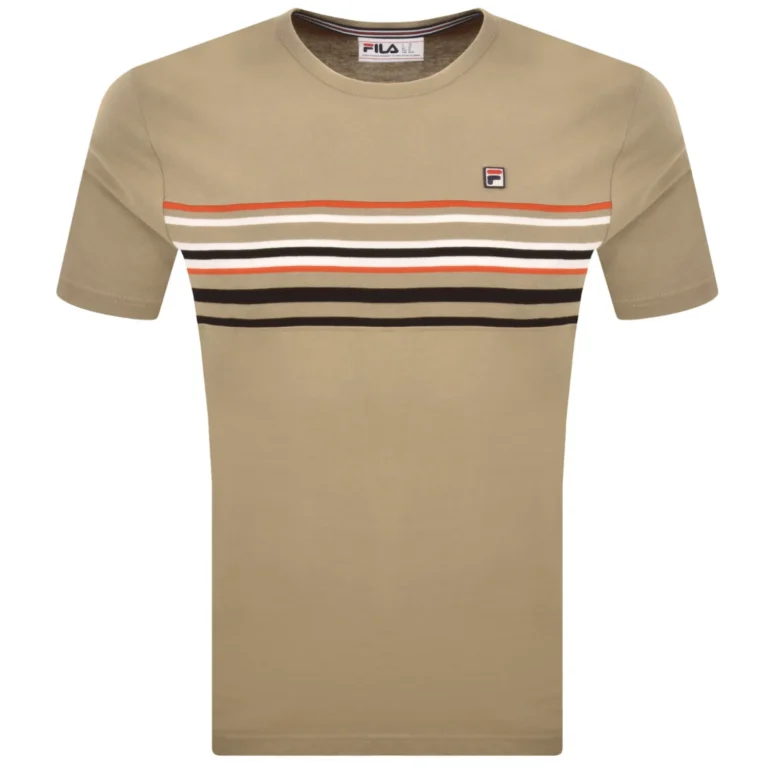 Fila Ivan T-SHirt Yarn Dyed Panel Bamboo Badge - Chinchilla