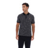 Fila Jackson Jacquard Regular Fit Short Sleeve Knitted Polo - Black