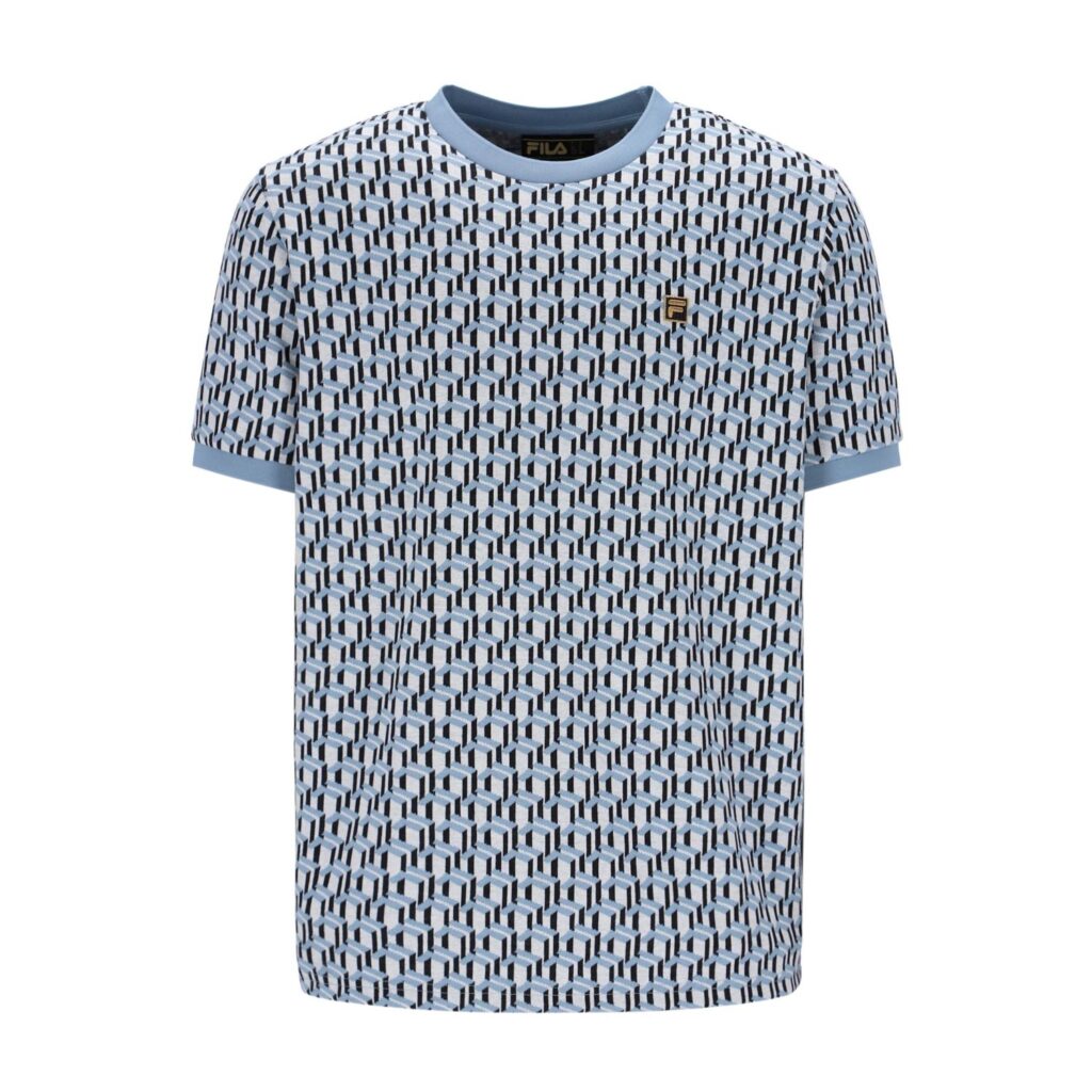 Fila Jagger Geo Jacquard Regular Fit T-Shirt - Faded Denim