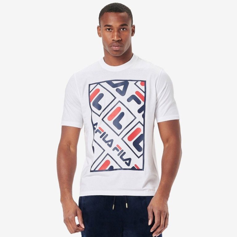 Fila Jalen Regular Fit Short Sleeve T-Shirt - White/Peacoat/Red
