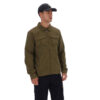 Fila Kasa Zip Through Chest Pocket Long Sleeve Regular Fit Over Shirt - Dark Olive