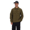 Fila Kasa Zip Through Chest Pocket Long Sleeve Regular Fit Over Shirt - Dark Olive