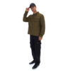 Fila Kasa Zip Through Chest Pocket Long Sleeve Regular Fit Over Shirt - Dark Olive