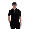 Fila Louie Slim Fit Short Sleeve Velour Polo Shirt - Black/Gold