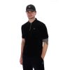 Fila Louie Slim Fit Short Sleeve Velour Polo Shirt - Black/Gold