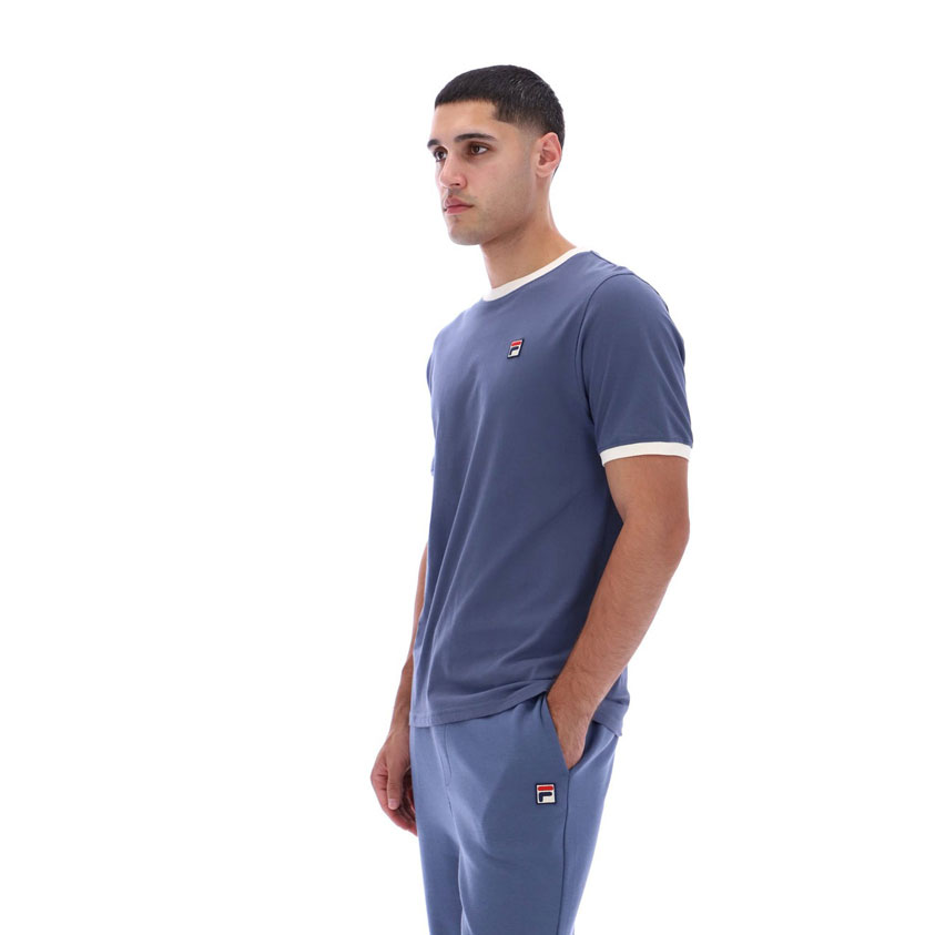 Fila Marconi Regular Fit Short Sleeve T-Shirt - Vintage Indigo / Gardenia