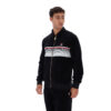 Fila Malakai Striped Track Top - Black / Gardenia / Fila Red