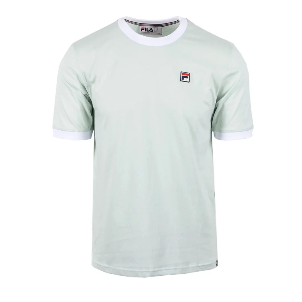 Fila Marconi Essential Ringer T-Shirt - Surf Spray / White