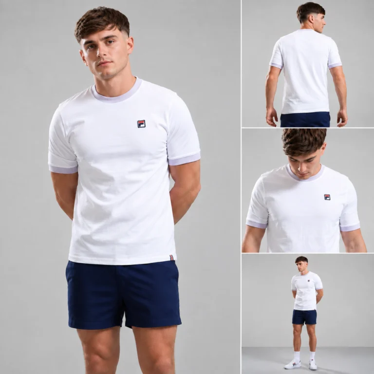Fila Marconi Essential Ringer T-shirt - White/ Misty Lilac