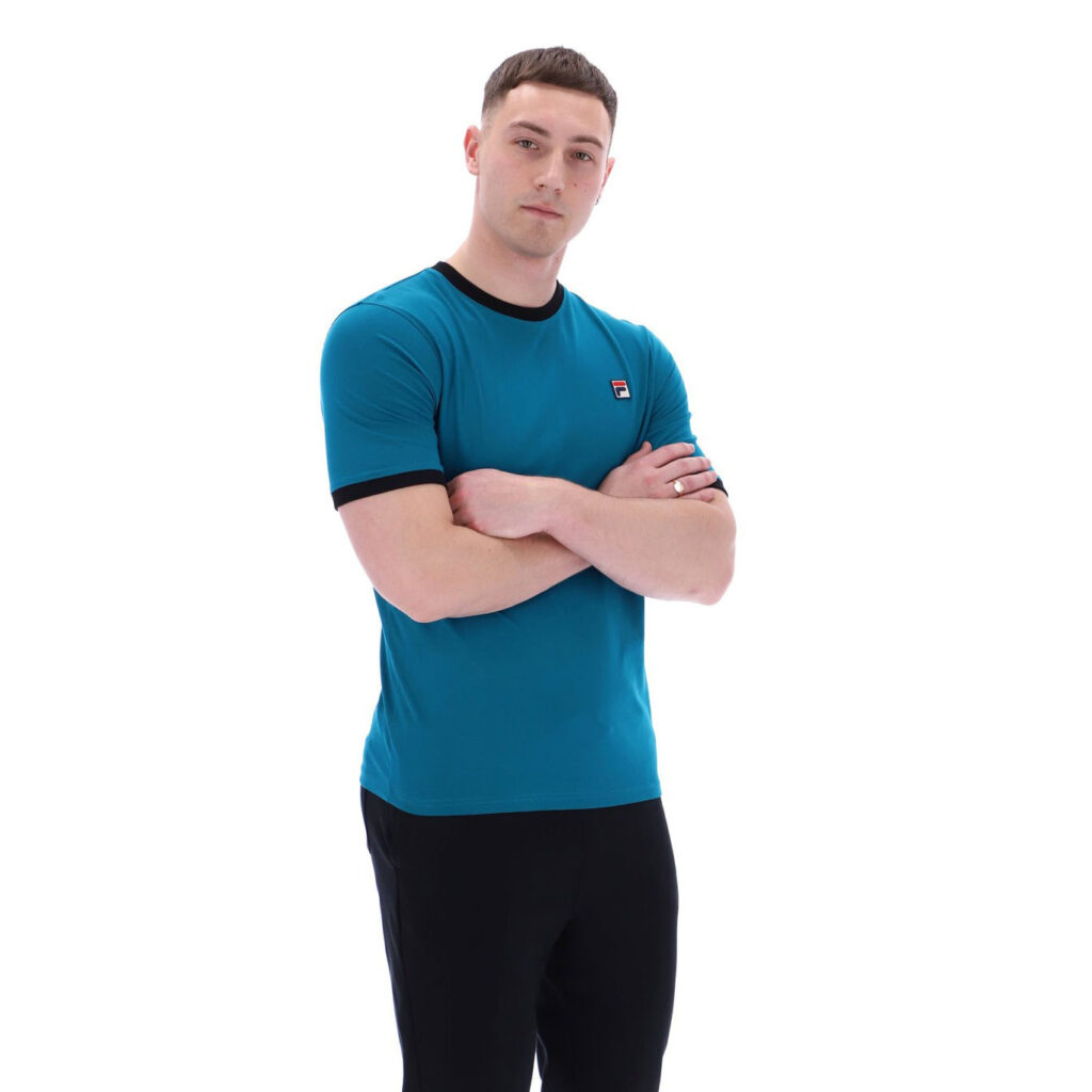 Fila Marconi Regular Fit Short Sleeve T-Shirt - Deep Lagoon/Black