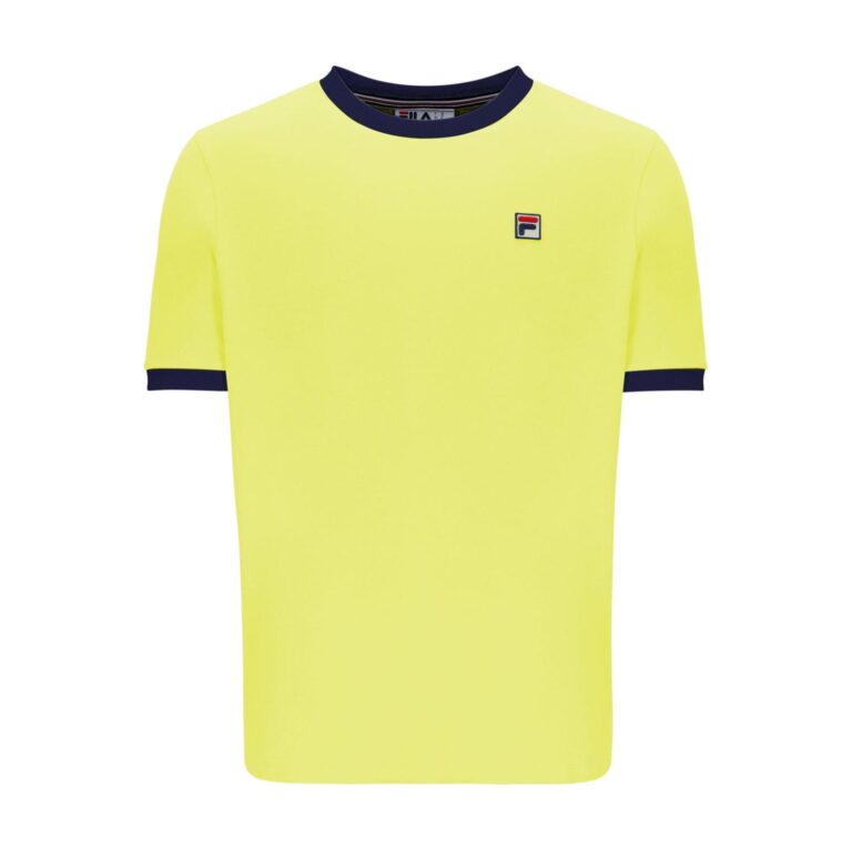 Fila Marconi Regular Fit Short Sleeve T-Shirt - Limelight/Navy