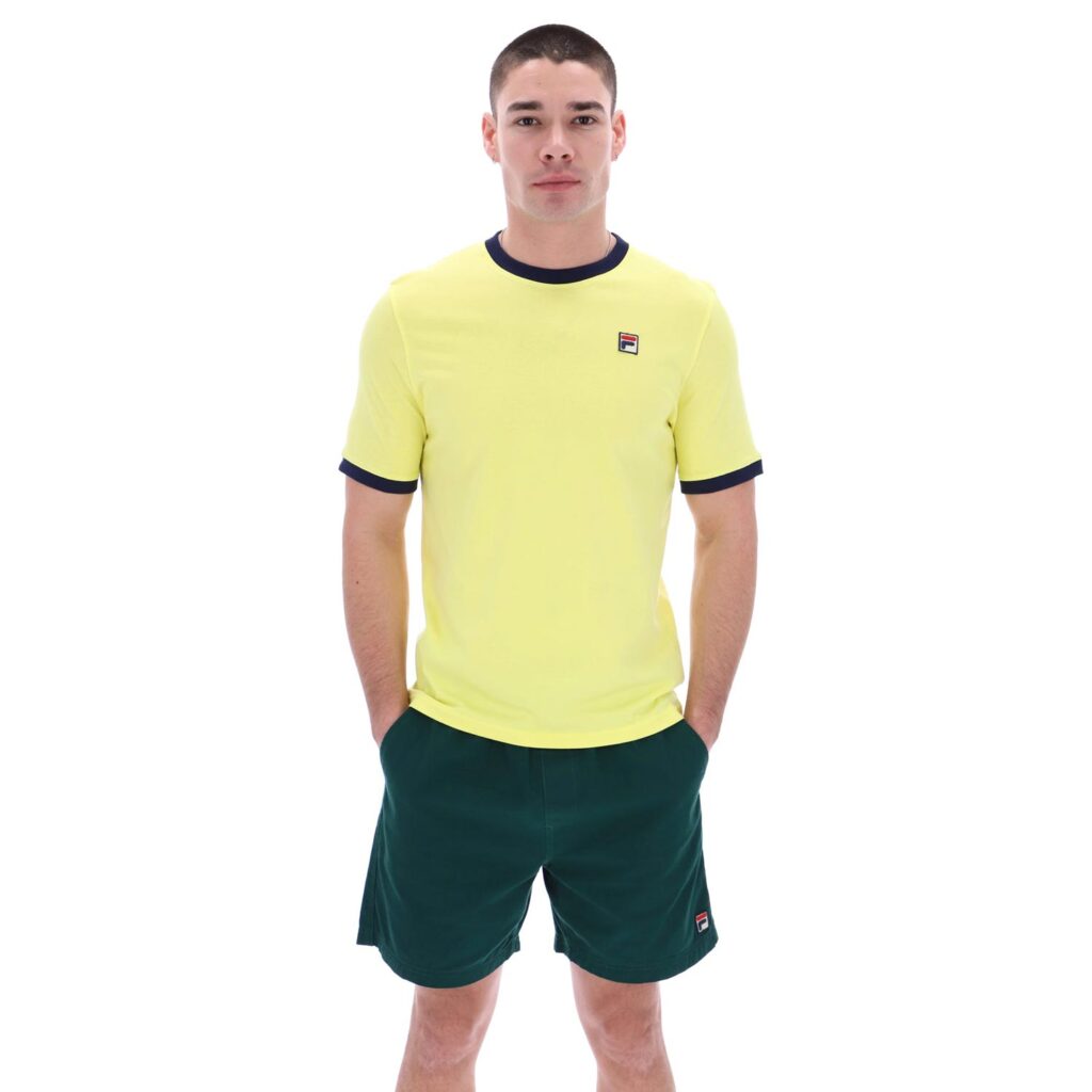Fila Marconi Regular Fit Short Sleeve T-Shirt - Limelight/Navy