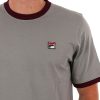 Fila Marconi Regular Fit Short Sleeve T-Shirt - Sharkskin/Windsor Wine
