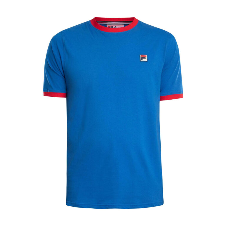 Fila Marconi Regular Fit Short Sleeve T-Shirt - Turkish Sea/Fila Red