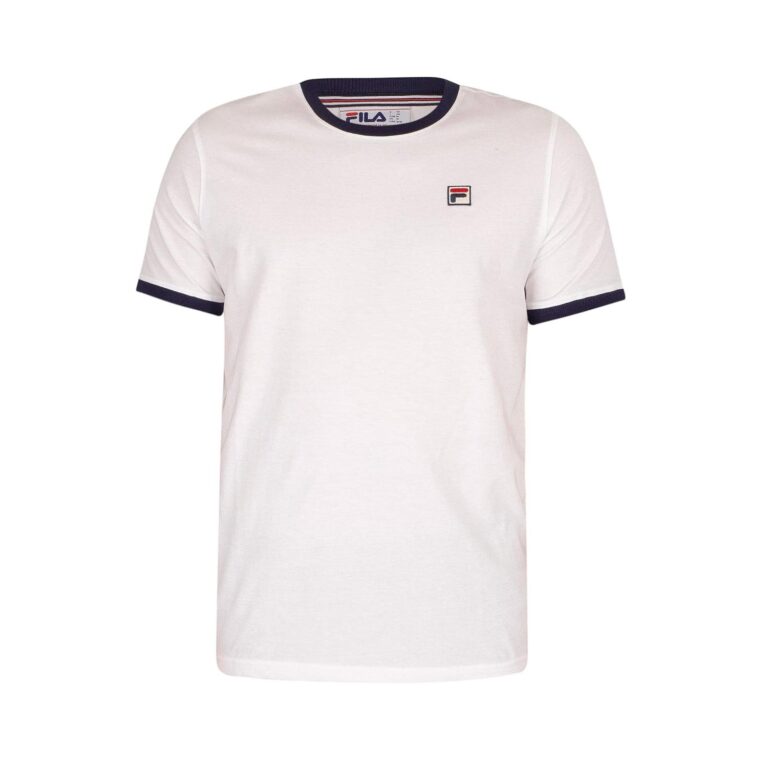 Fila Marconi Regular Fit Short Sleeve T-Shirt - White/Peacoat