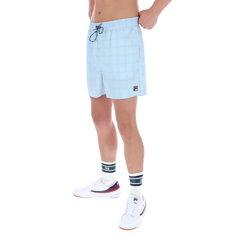 Fila Mariano Tonal Check Swim Shorts - Skyway / Fila Navy