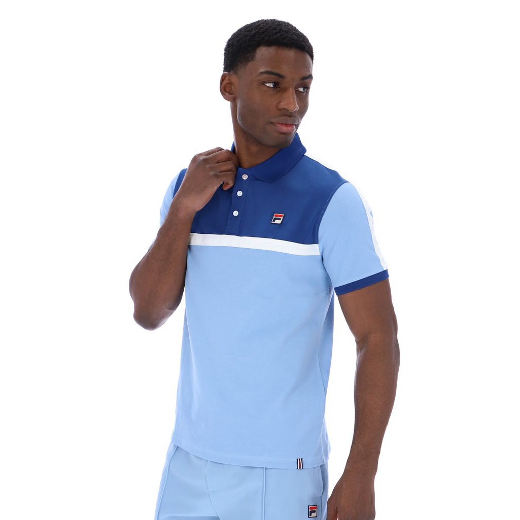 Fila Mattia Contrast Panel Polo Shirt - Gardeia / Cappu Cino / Frozen Fjord