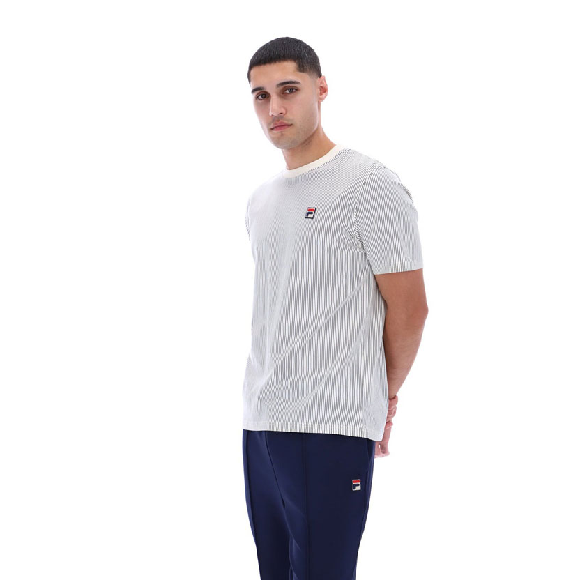 Fila Nilo Regular Fit Short Sleeve T-Shirt - Gardenia / Fila Navy