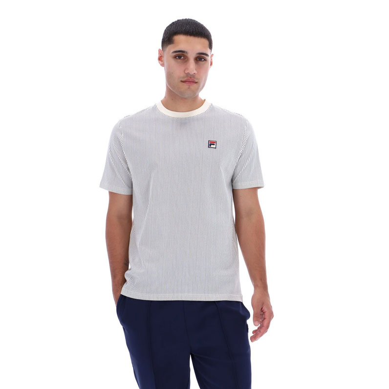 Fila Nilo Regular Fit Short Sleeve T-Shirt - Gardenia / Fila Navy