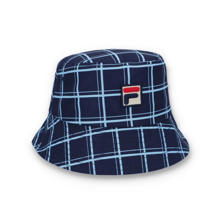 Fila Oscar Heritage Check Printed Bucket Hat - Fila Navy/Blue Bell