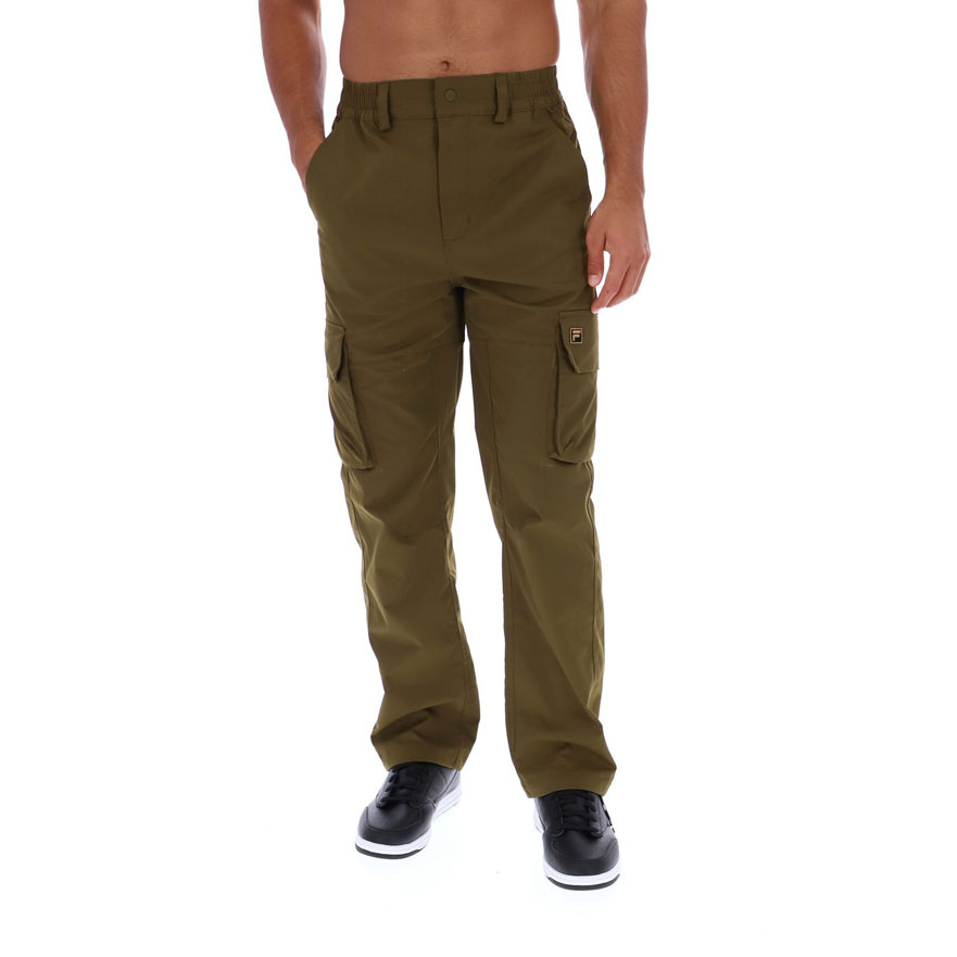Fila Oscar Regular Fit With Drawcords At The Leg Opening Cargo Pants - Dark Olive