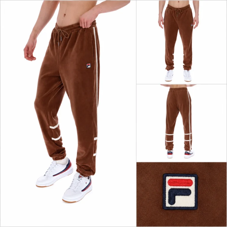 Fila Otello Contrast Panel Track Pants - Cappucino / Gardenia White