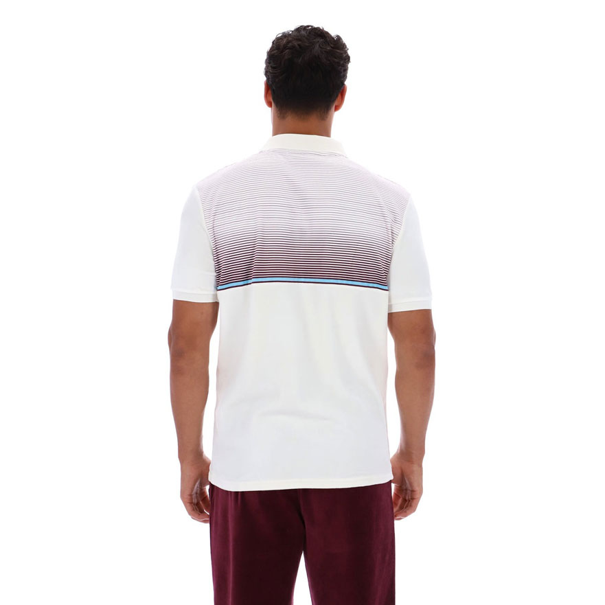 Fila Paco Zip Up Velour Polo - Gardenia / Fig / Milky Blue