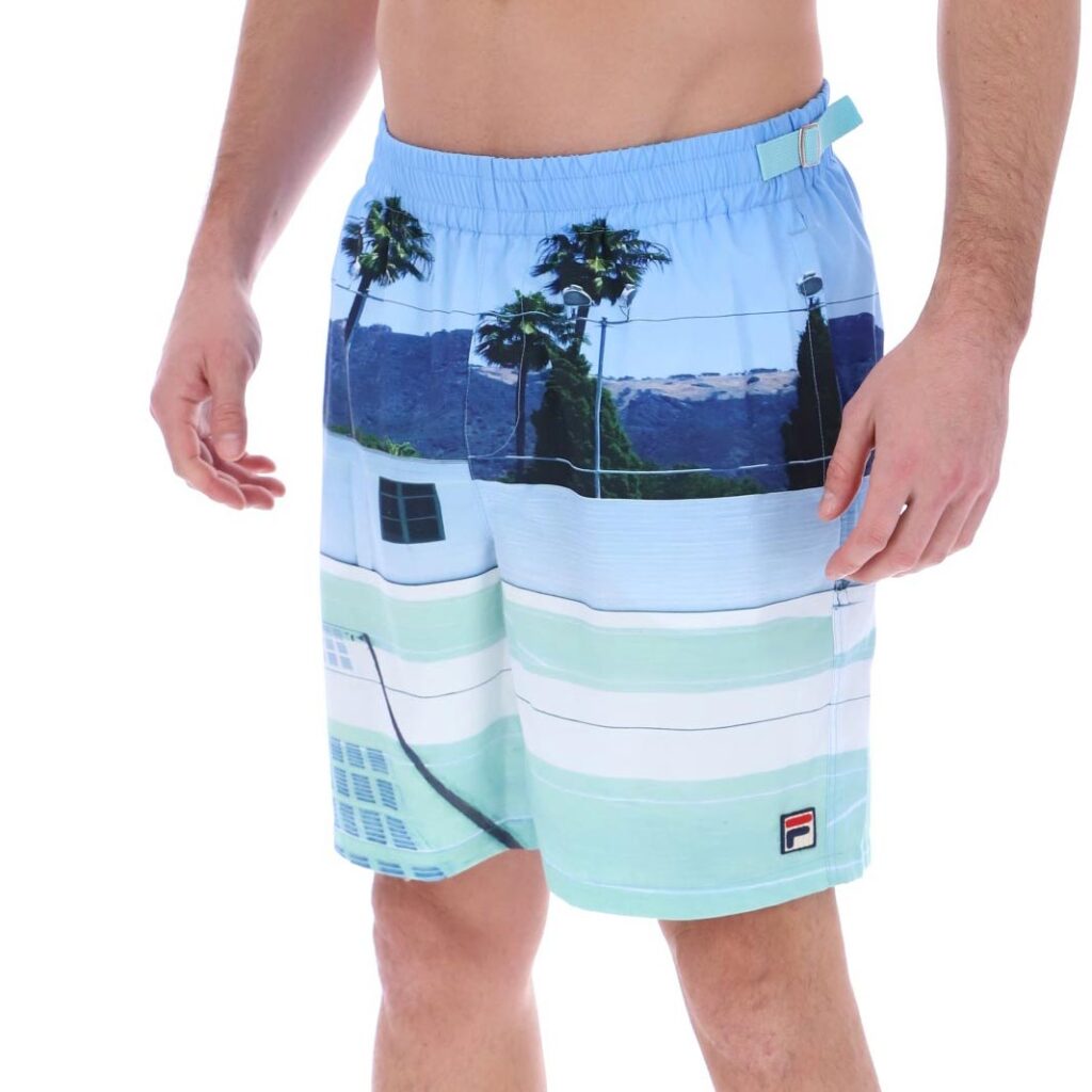 Fila Photographic Long Regular Fit Swim Short - Dusty Aqua