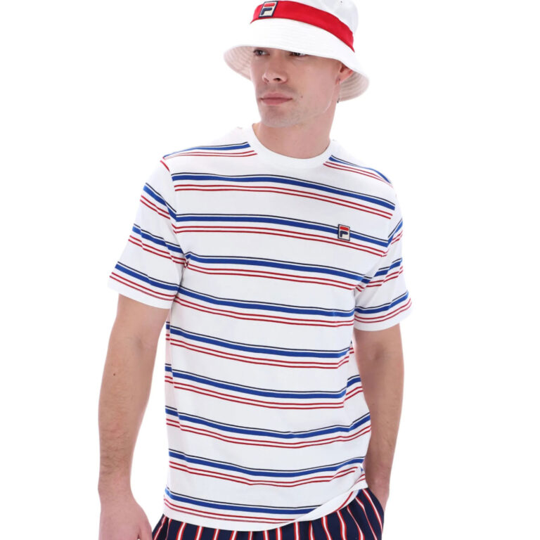 Fila Yarn Dye Stripe Tee Short Sleeve T-Shirt - White