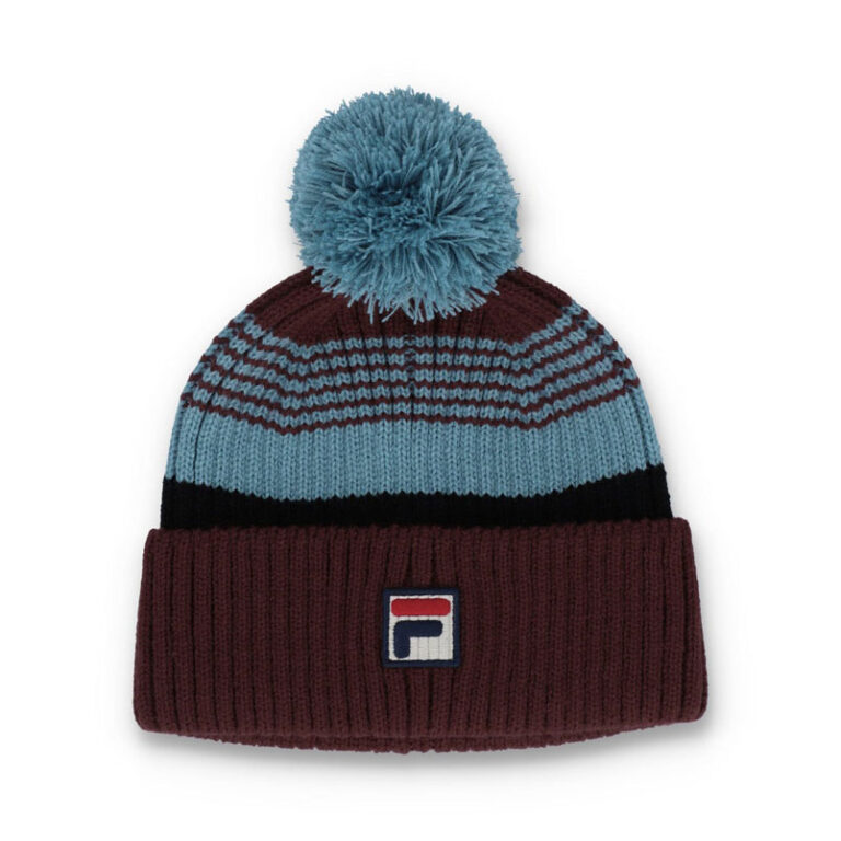 Fila Renard Pom Beanie Clr Fade Effect Box Logo - Fig / Milky Blue / Black