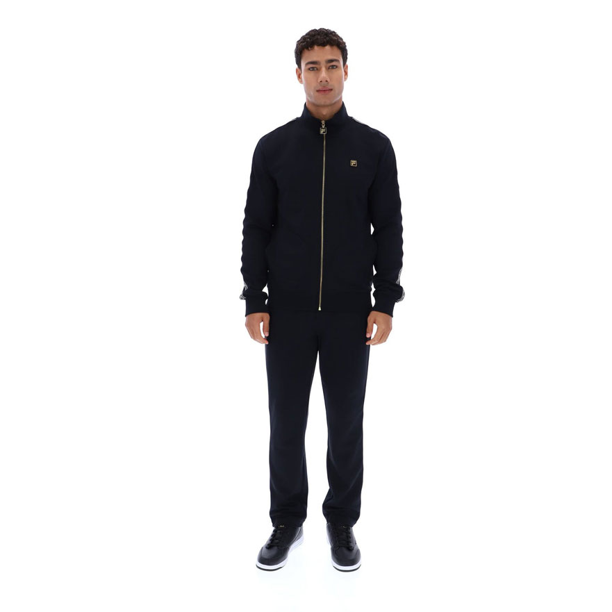 Fila Roman Tape And Shaped Poc Long Sleeve Regular Fit Full Zip Jacket - Black
