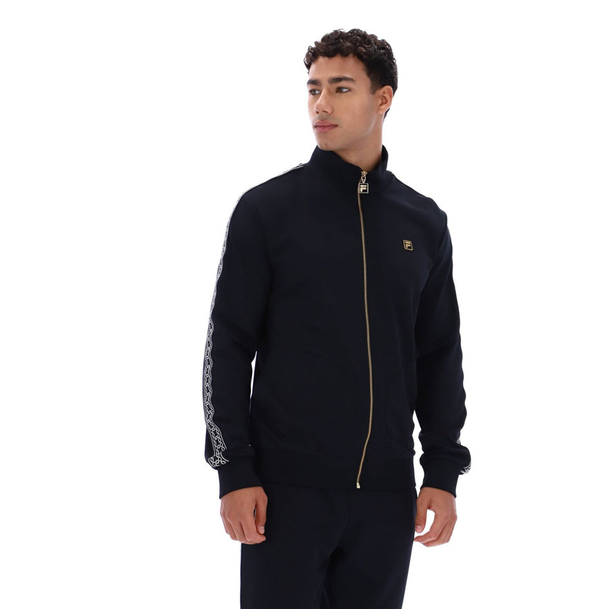 Fila Roman Tape And Shaped Poc Long Sleeve Regular Fit Full Zip Jacket - Black