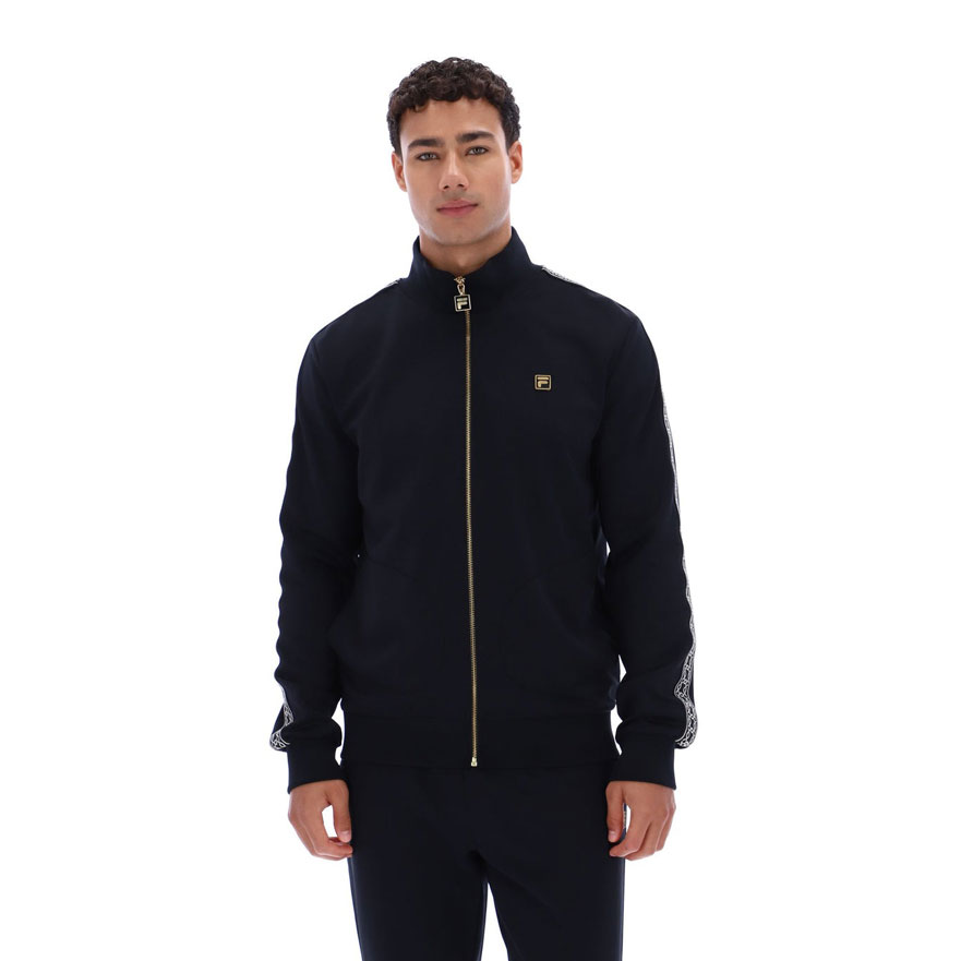 Fila Roman Tape And Shaped Poc Long Sleeve Regular Fit Full Zip Jacket - Black