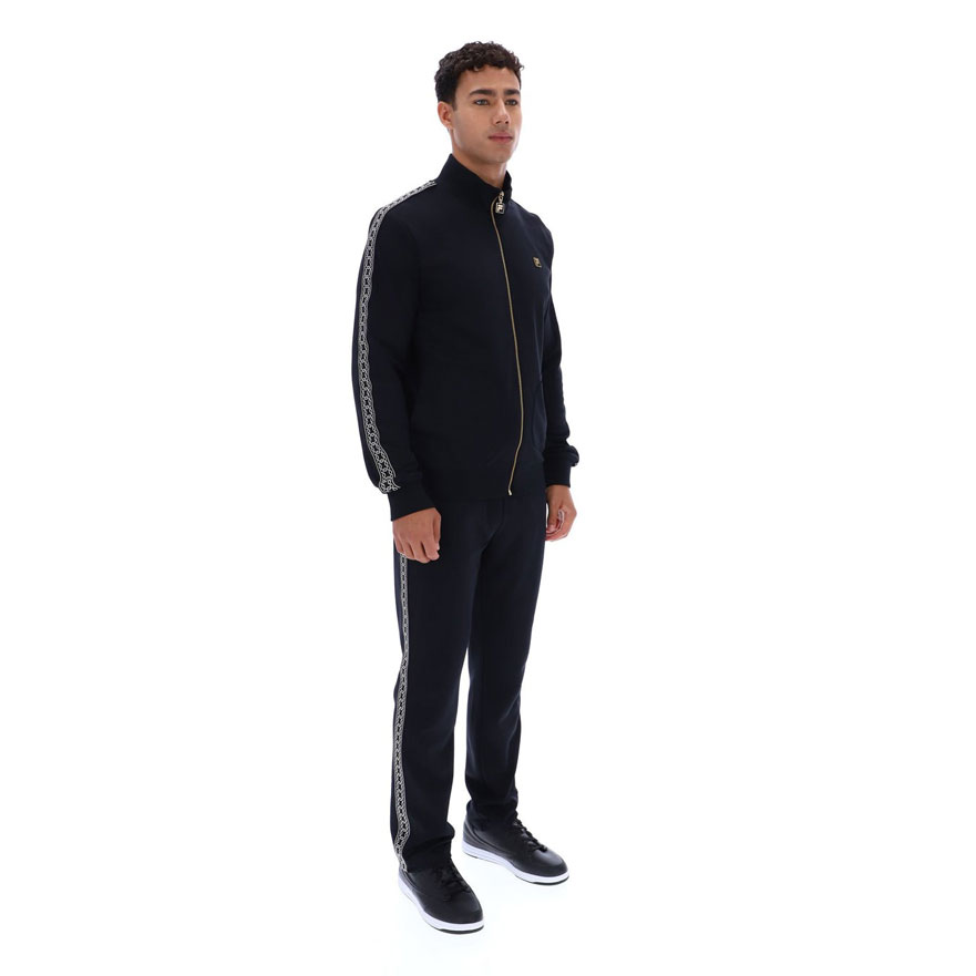 Fila Roman Tape And Shaped Poc Long Sleeve Regular Fit Full Zip Jacket - Black