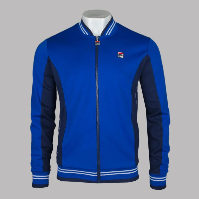 Fila Settanta Regular Fit Full Zip Long Sleeve Track Top - Bright Blue/Fila Navy