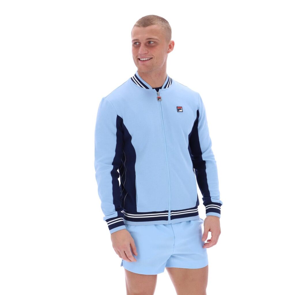 Fila Settenta JKT Regular Fit Baseball Track Top - Blue Bell/Fila Navy/ Gardenia