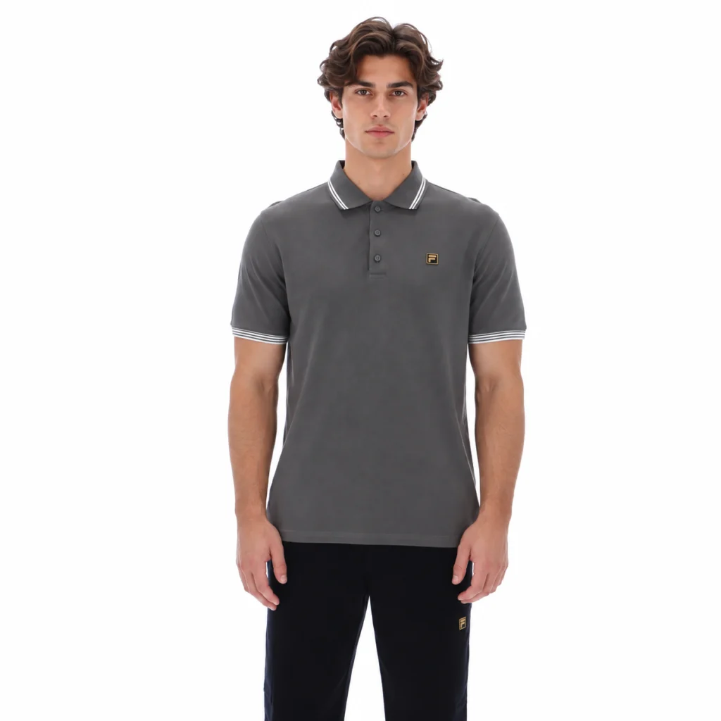 Fila Soren 3 Polo With Tipping With Bambo Badge - Gunmetal