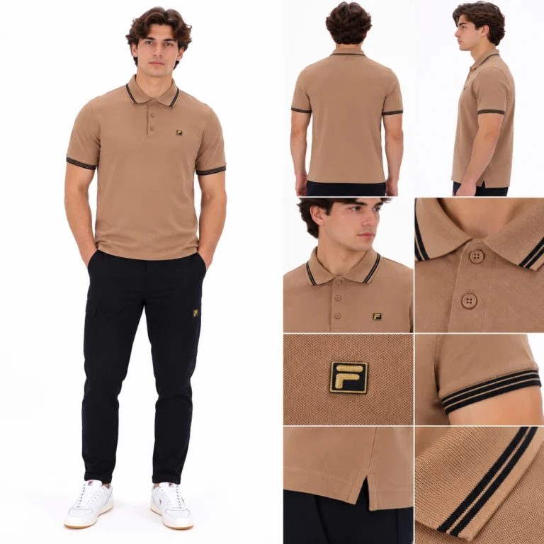Fila Soren 3 Polo With Tipping With Bambo Badge - Raw Umber