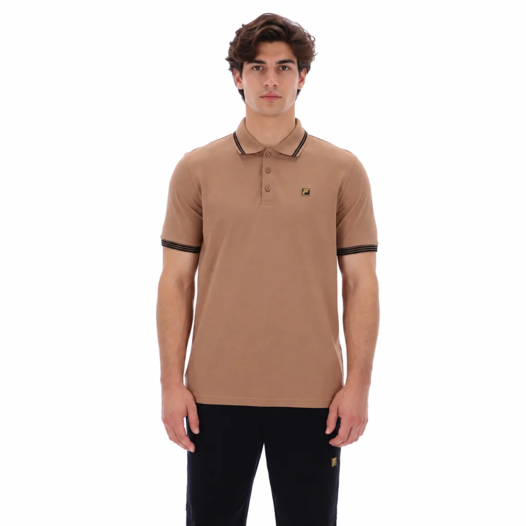 Fila Soren 3 Polo With Tipping With Bambo Badge - Raw Umber