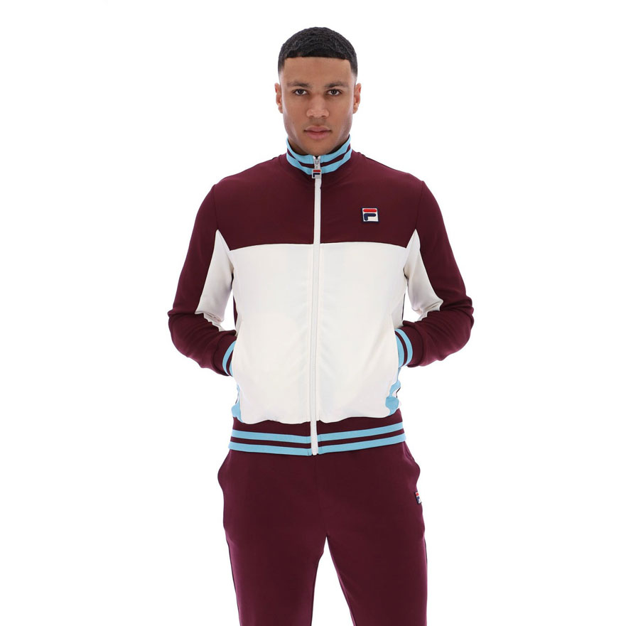 Fila Tie Breaker Funnel Neck Jacket - Fig / Gardenia / Milky Blue
